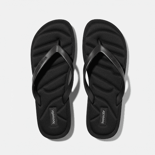 Unisex Classic Flip Flops With Rubber Bottom (SKU: ff-blk-10)